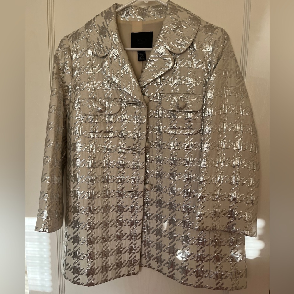 Jcrew Collection Silver Houndstooth jacket US 6